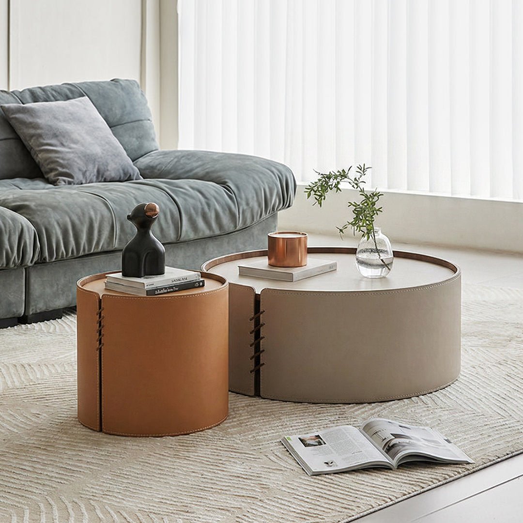 Rossi Nesting Coffee Table, Light Grey & Orange - Miola