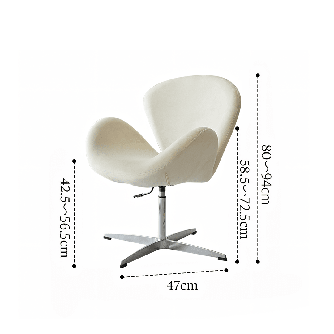 Tane Swivel Office Chair, Cream Flannelette - Miola
