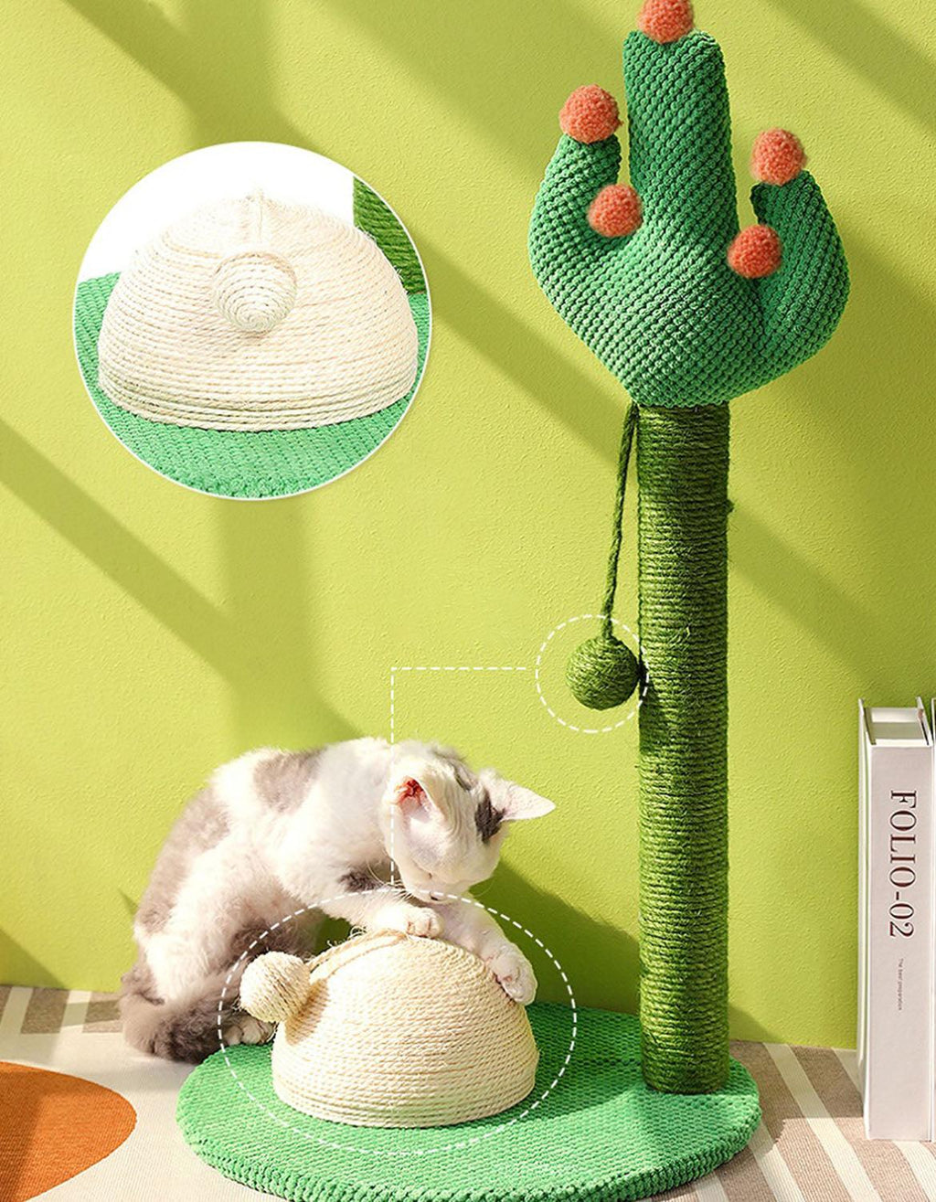 Ola's Cactus with Bed, Cat Toy, Climbing tree - Miola