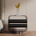 Friesen Rotateble Bedside Table With Storage & Light Strip - Miola