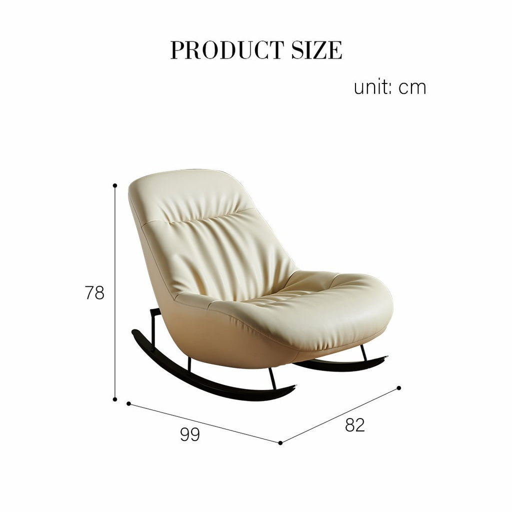 Lutz Rocking Chair With Footstool, Leather - Miola