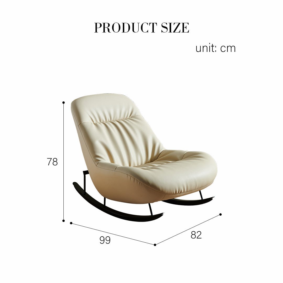Lutz Rocking Chair With Footstool, Leather - Miola