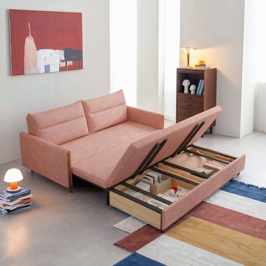 SB122 Two Seater Sofa Bed, Linen - Miola