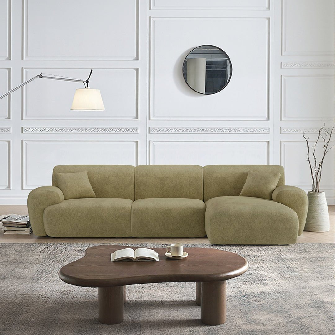 Khatri Three Seater Corner Sofa, Chenille - Miola