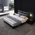 Luca King Size Superking Size Bed, Leather - Miola