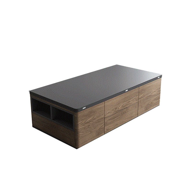 Ruby Lift Top Coffee Table, Multi - Functional Foldable Coffee Table, Walnut & Black - Miola