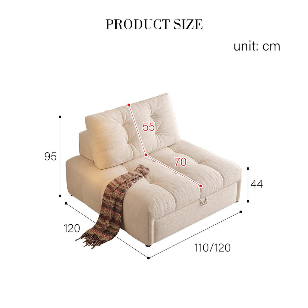 Alhassan Sleeper Armchair, Single Seater Bed, Leathaire - Miola