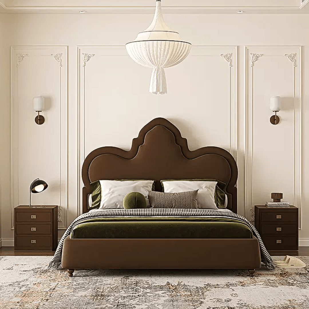 Thalia Wingback King Size Bed, Double Bed - Miola