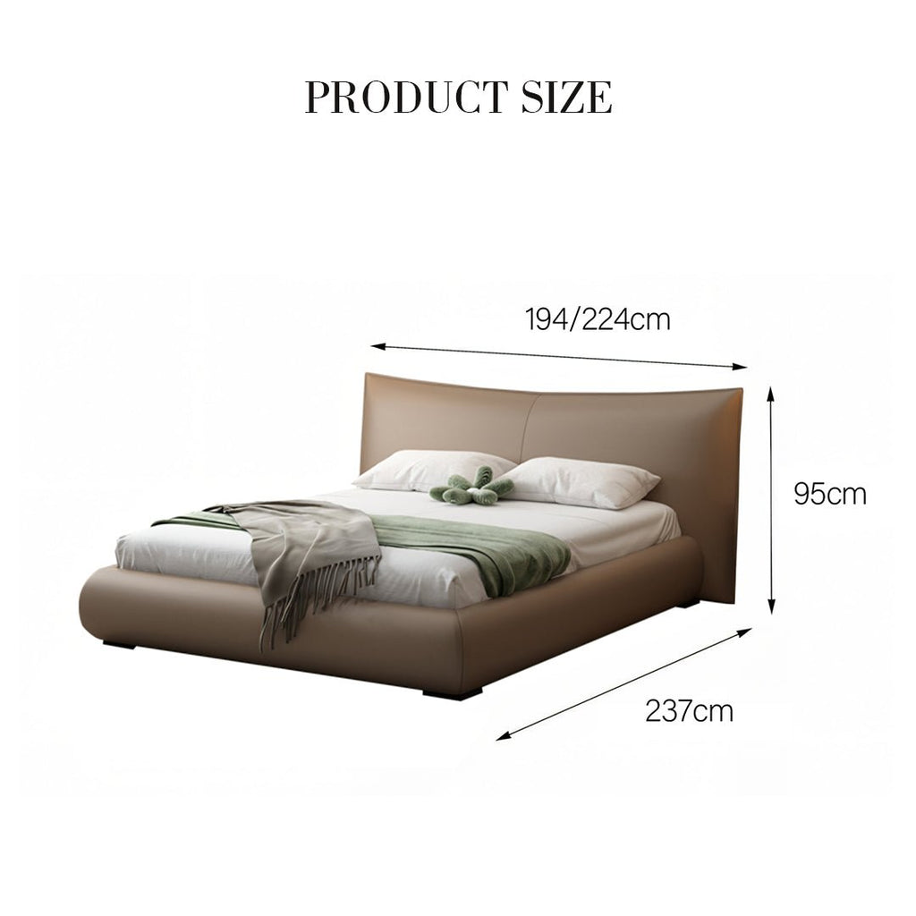 Kai King Size Bed With Storage, Super King Size With Storage, Real Leather - Miola