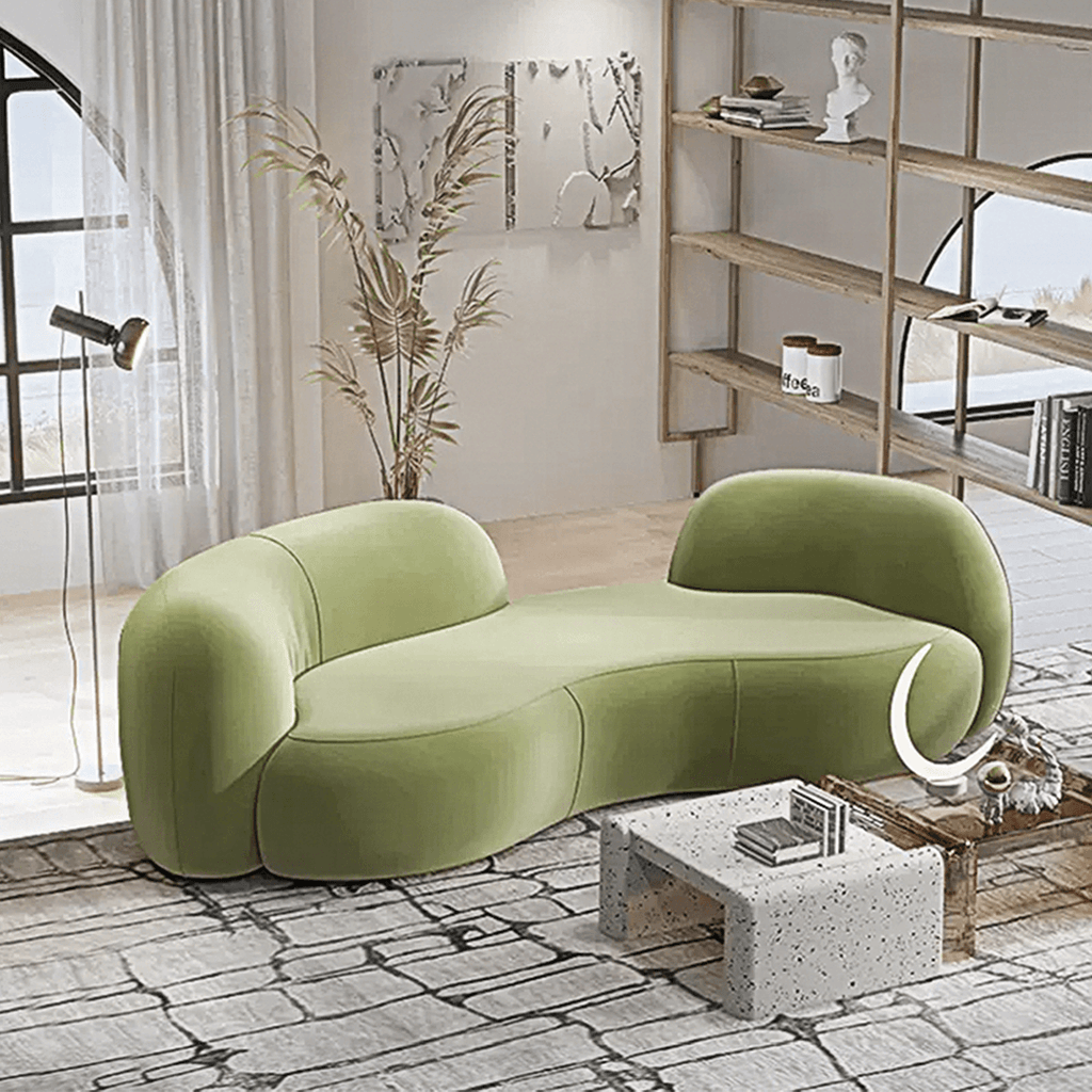 Elara Modern Curved Two Seater, Three Seater Sofa, Boucle - Miola