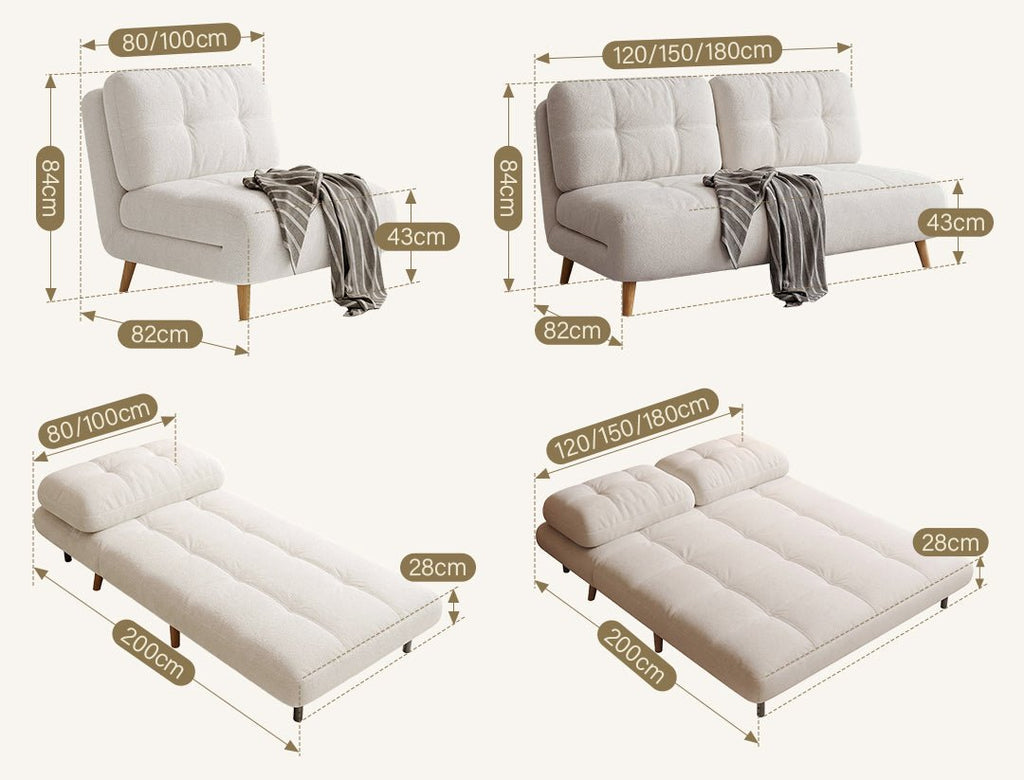 Evans Single Seater, Two Seater Sofa Bed, Velvet - Miola