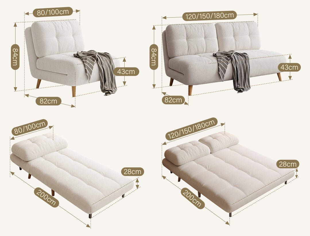 Evans Single Seater, Two Seater Sofa Bed, Velvet - Miola