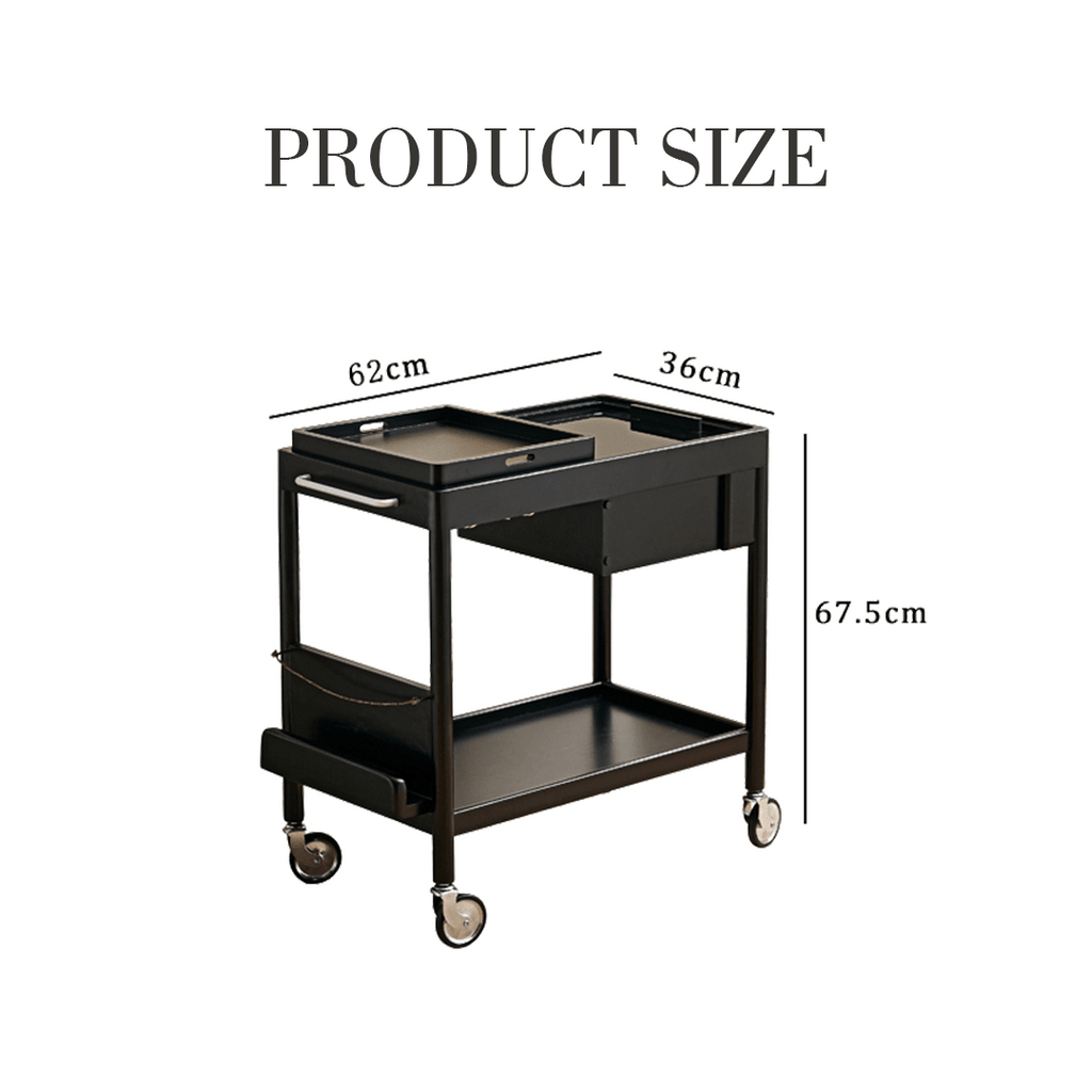 Orion With Magazine Rack Side Table With Trolleys - Miola