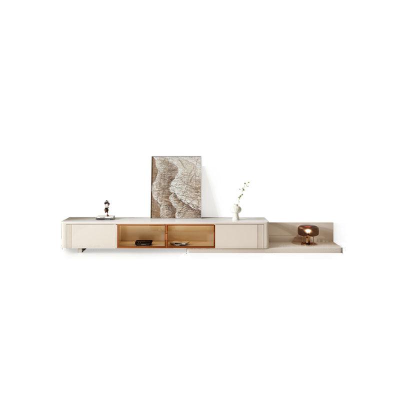 Eudora Modern Nesting Coffee Table Set With TV Stand, Cream And Grey - Miola