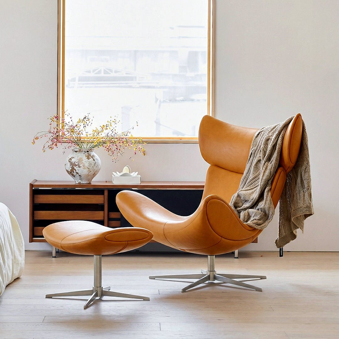 Imola Chair And Ottoman, Star Legs & Frame Legs - Miola