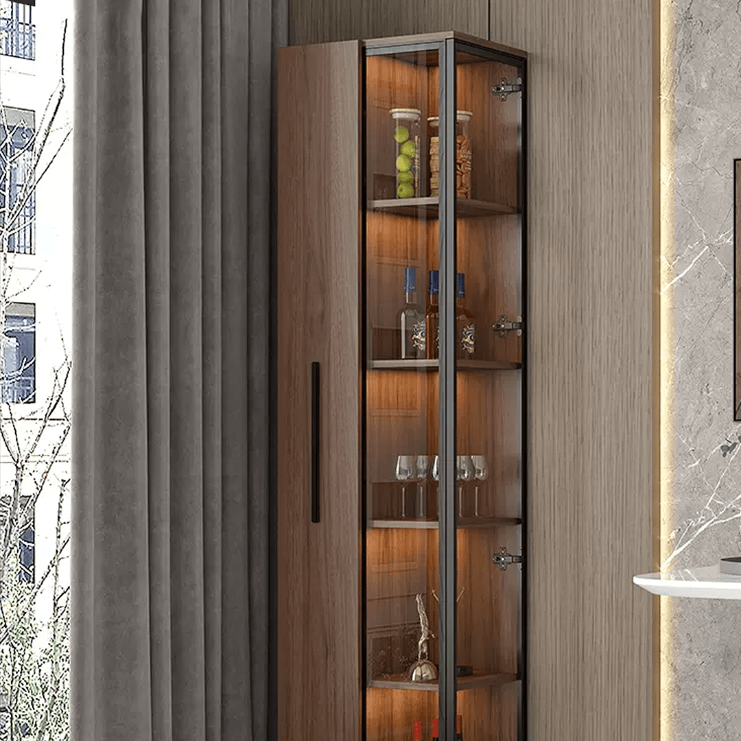 Wavecrest Cocktail Cabinet, Bar With Doors, Wood - Miola