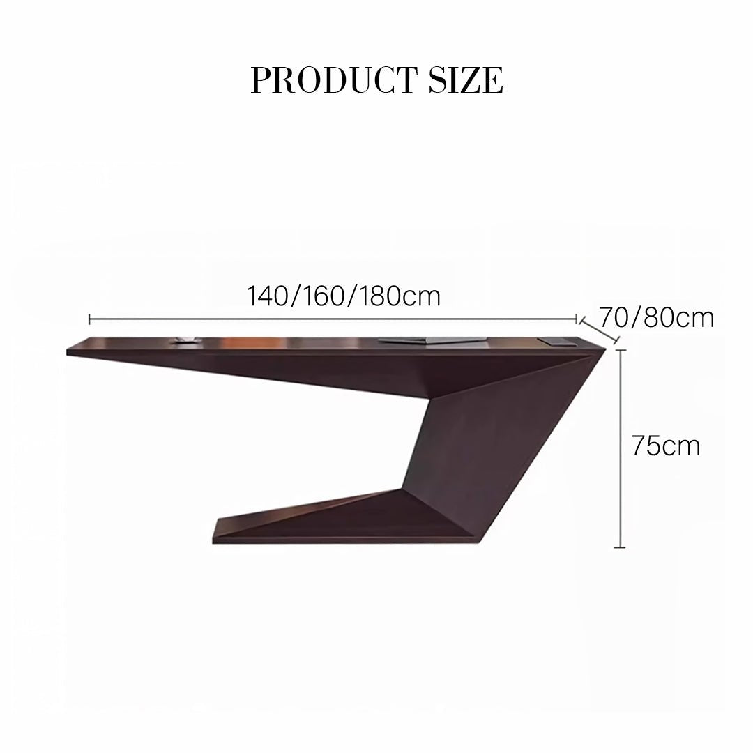 Kofi Modern Office Desk For Home, Black Wood - Miola