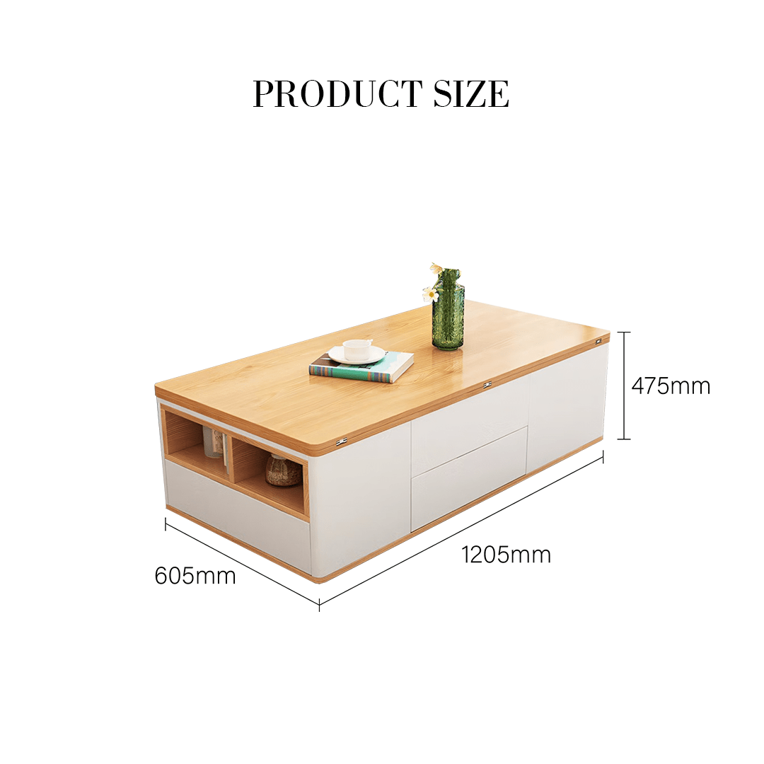 Ruby Lift Top Coffee Table, Multi - Functional Foldable Coffee Table - Miola