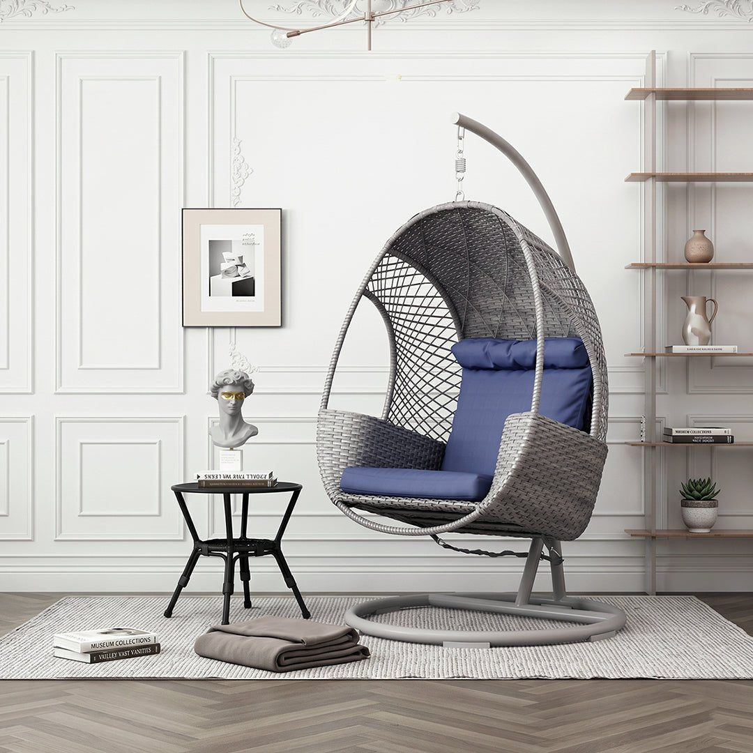 Cottle Rattan Garden Hanging Egg Chair with Stand, Indoor/ Outdoor Furniture - Miola