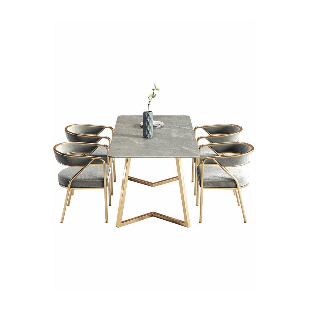 Attleboro Dining Table, Sintered Stone & Gold - Miola
