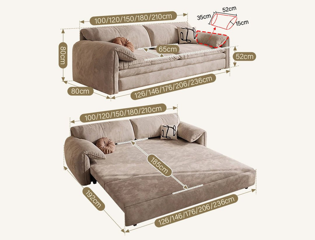 Moore Two Seater, Three Seater Sofa Bed With Storage - Miola