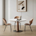 Anderson Small Round Dining Table, Sintered Stone & Solid Wood - Miola