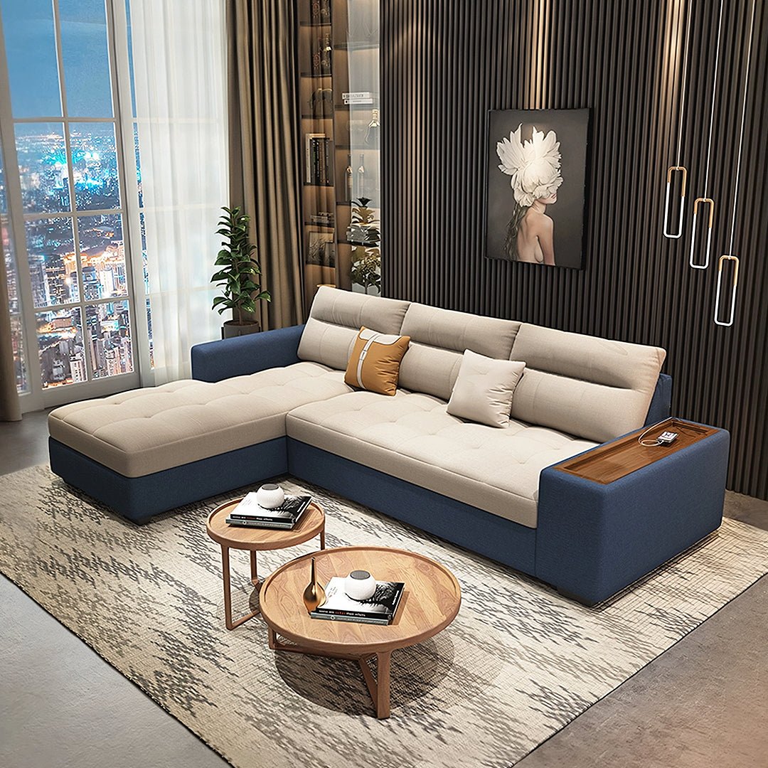 Lobo Sectional Sofa With Storage, Chaise Lounge Sofa Bed - Miola