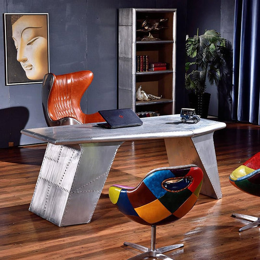 U8 Aviator Office Desk, Aviation Desk, Aluminium - Miola