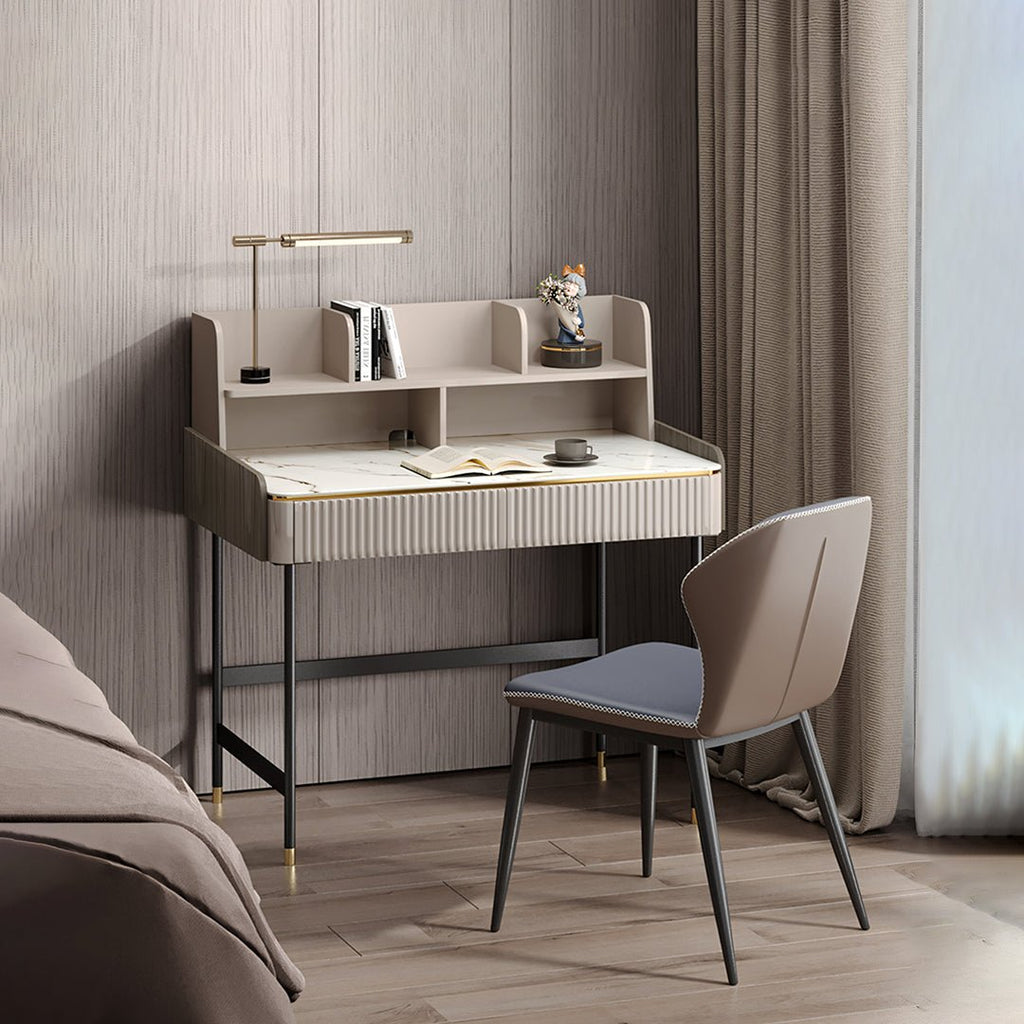 Mateo Office Desk With Drawers, With Shelves - Miola
