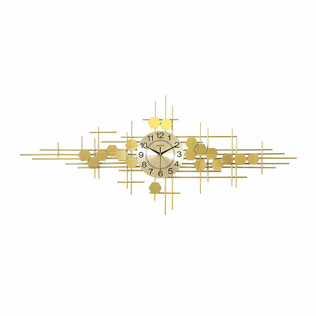 Clark Art Deco Wall Clock, Silent Clock, Gold - Miola