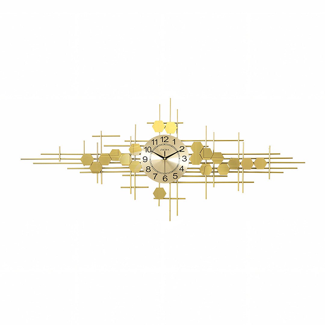 Clark Art Deco Wall Clock, Silent Clock, Gold - Miola