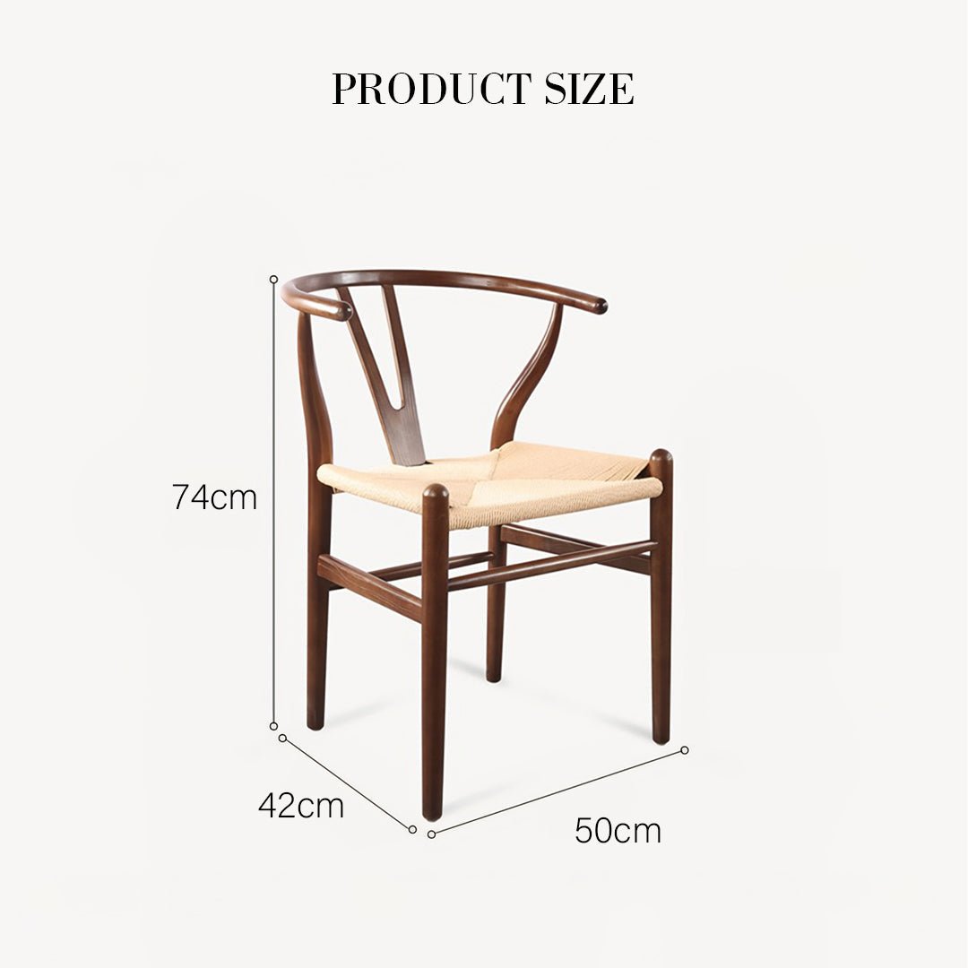 Gupta Dining Chair, Solid Wood & Rattan, Oak - Miola