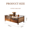 Pamela Wood Coffee Table, Rattan - Miola
