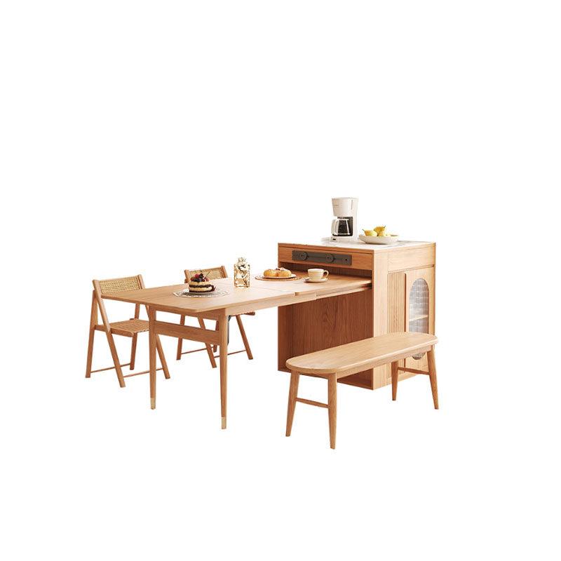 Kacey Extendable Dining Table Set, Storage, Solid Wood - Miola