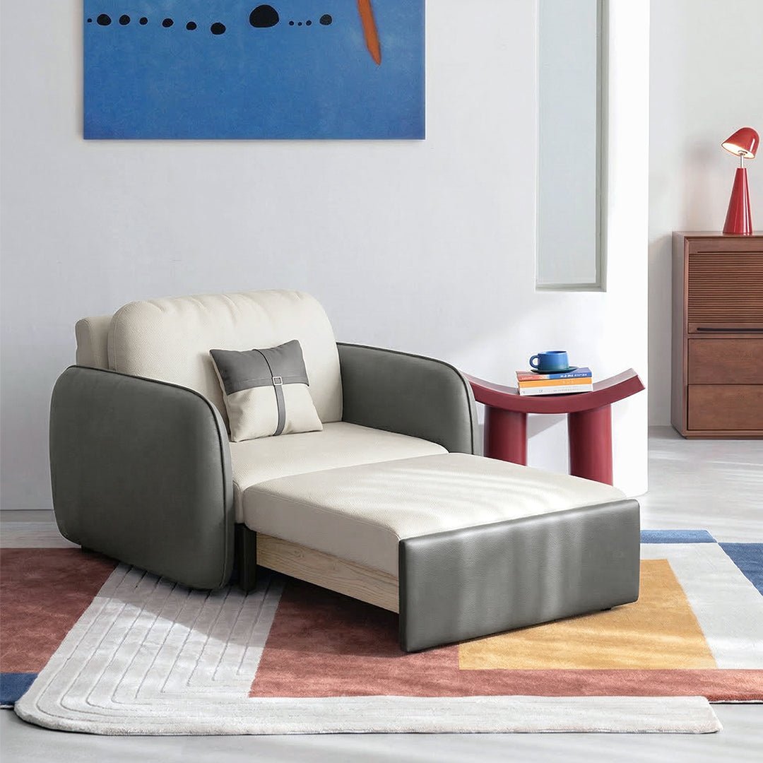 Caio Single Sofa Bed, Leathaire - Miola