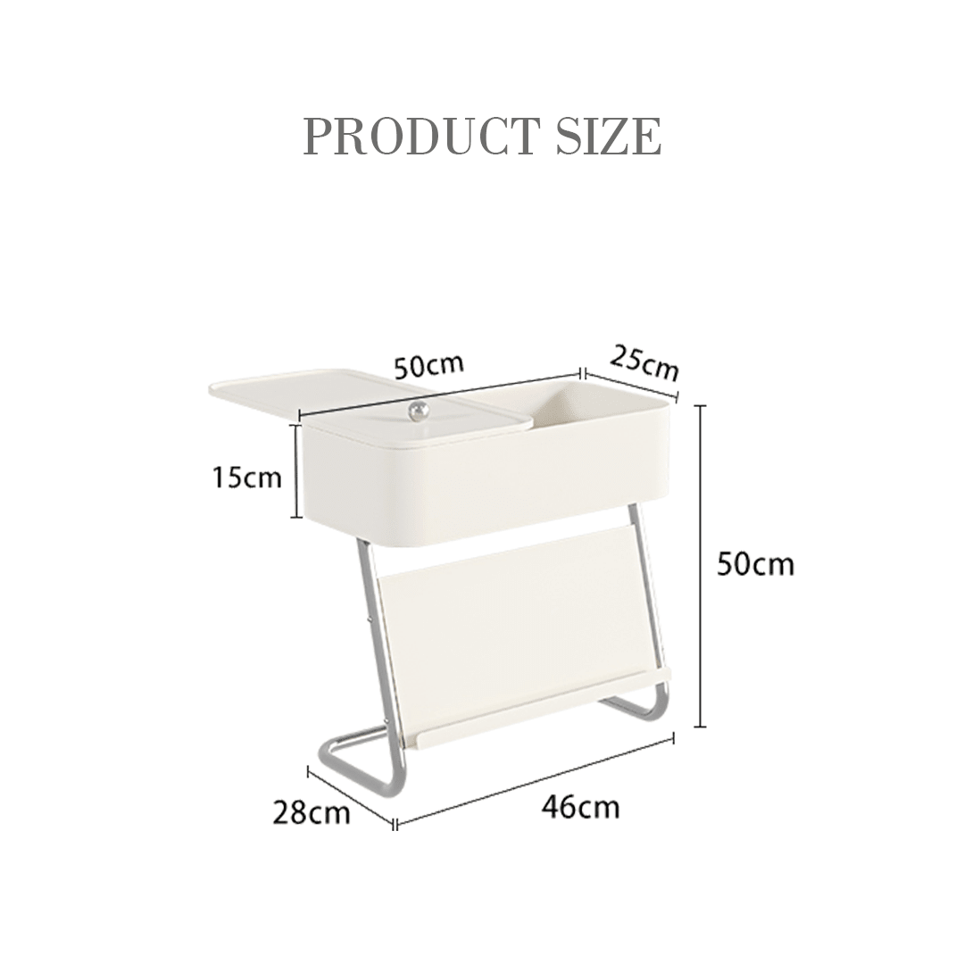 Nikolas Side Table With Storage, Black - Miola
