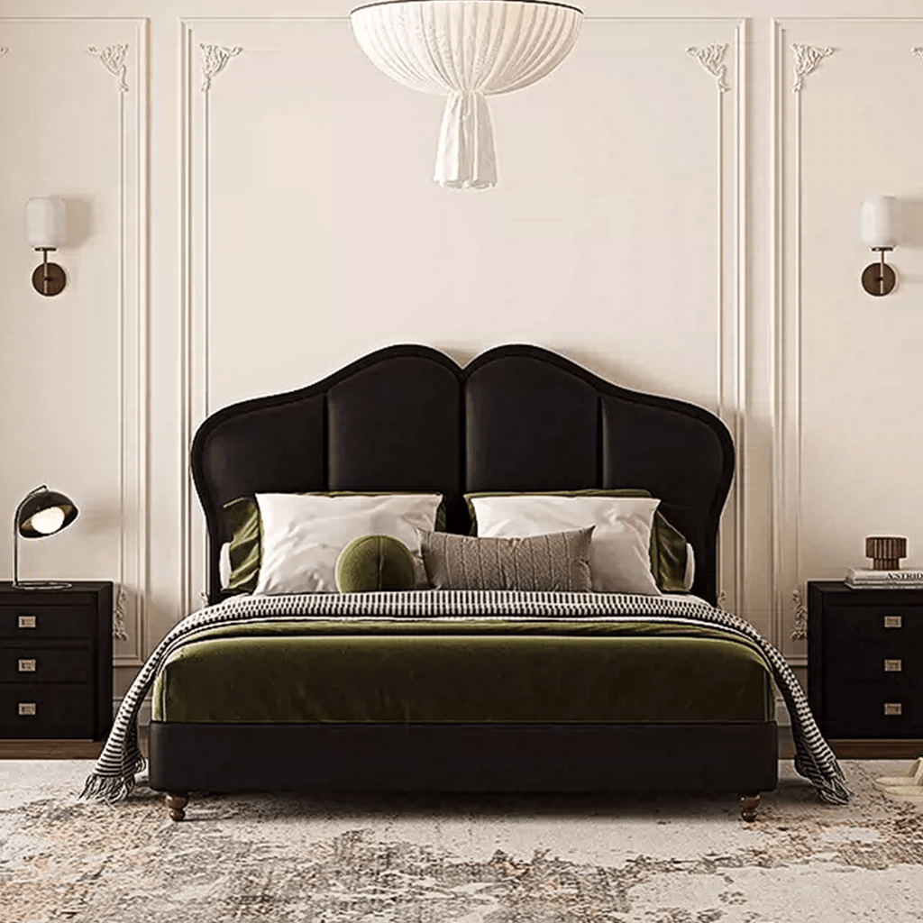Zephyr Leather Double Bed - Miola