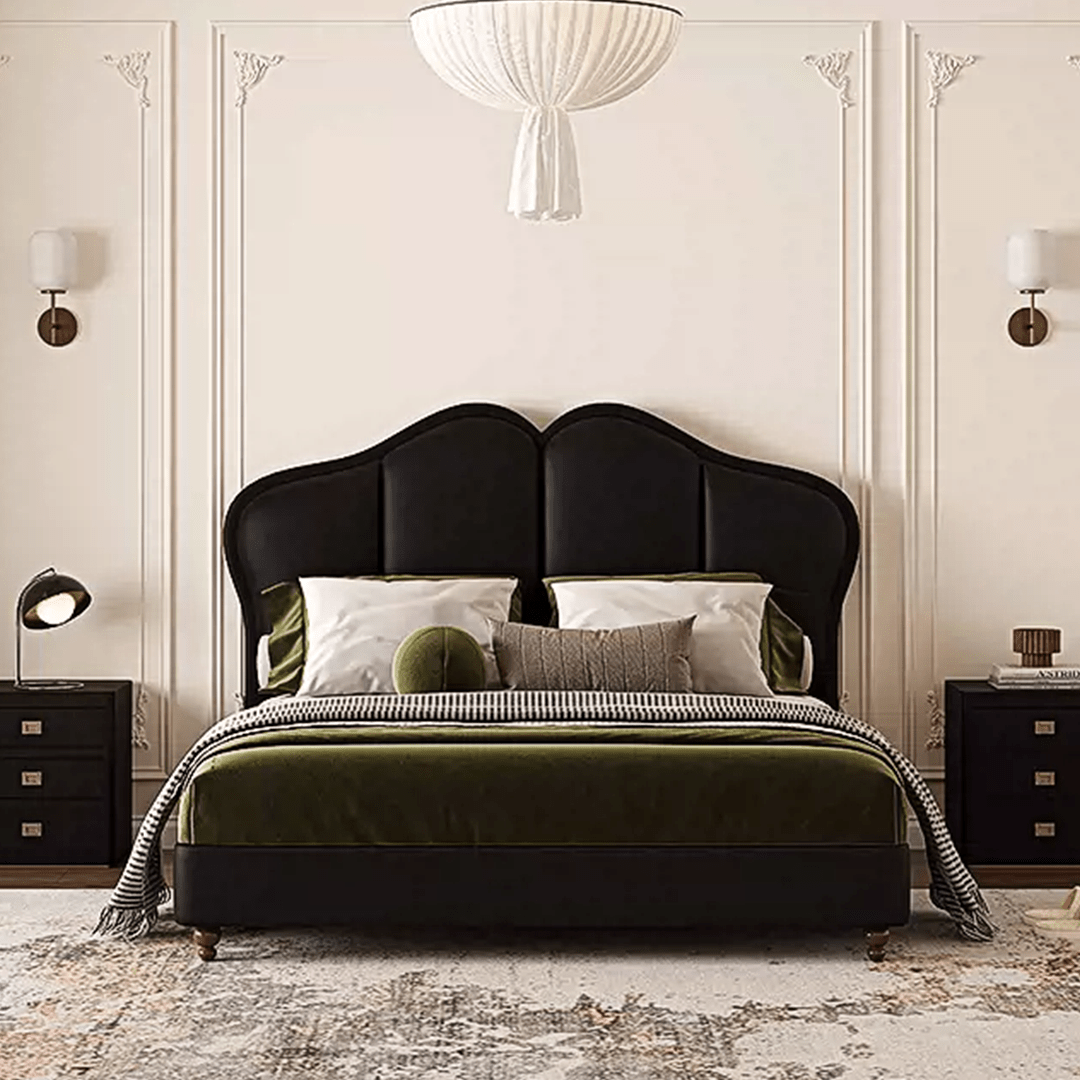 Zephyr Leather Double Bed - Miola
