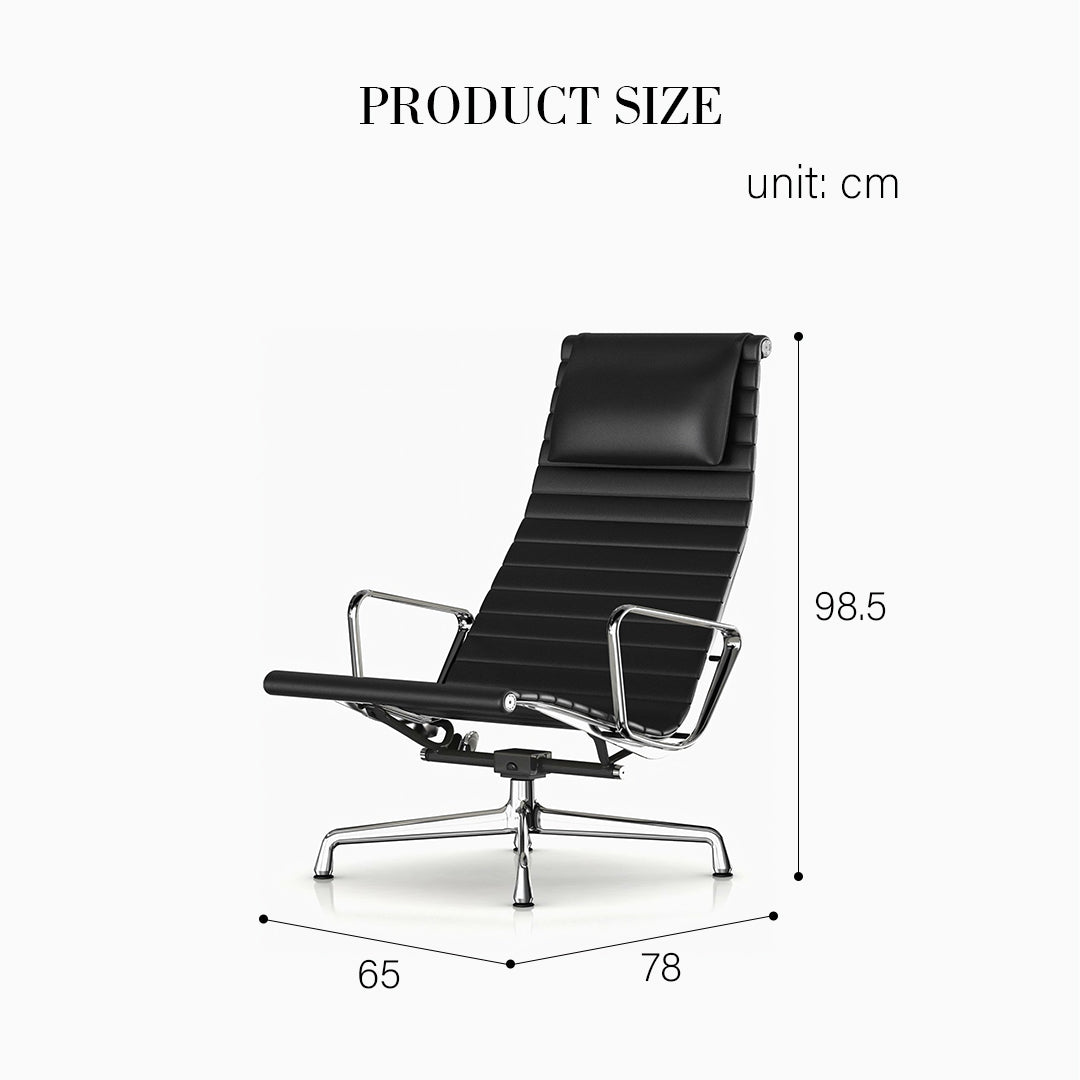 Qureshi Swivel Office Chair With Footstool, Black Leather - Miola