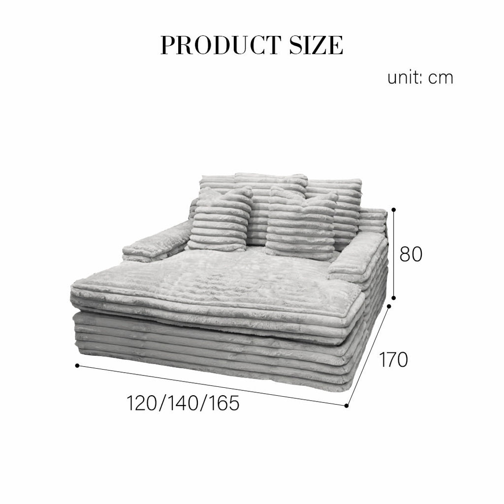 Echeverría Bean Bag Sofa, Day Bed Chaise, Armchair, Corduroy - Miola
