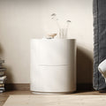 Farooq Round Bedside Table, White - Miola