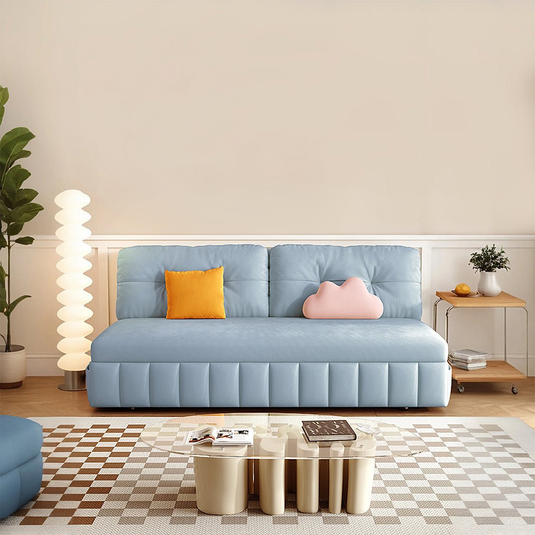 Mehta Single Seater Sofa Bed, Two Seater Sofa Bed, Blue - Miola