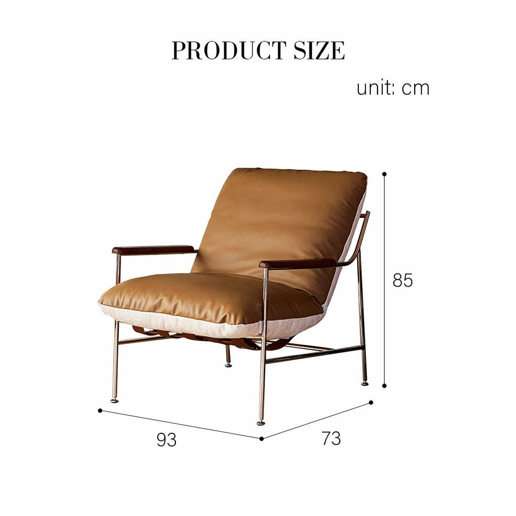 Prasad Lounge Chair Armchair With Ottoman, Real Leather - Miola
