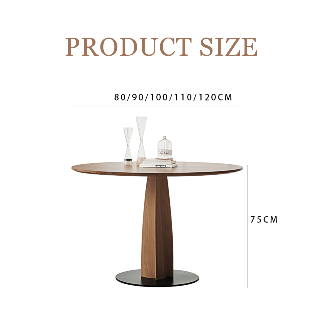 Seraphina Round Dining Table, Solid Wood - Miola