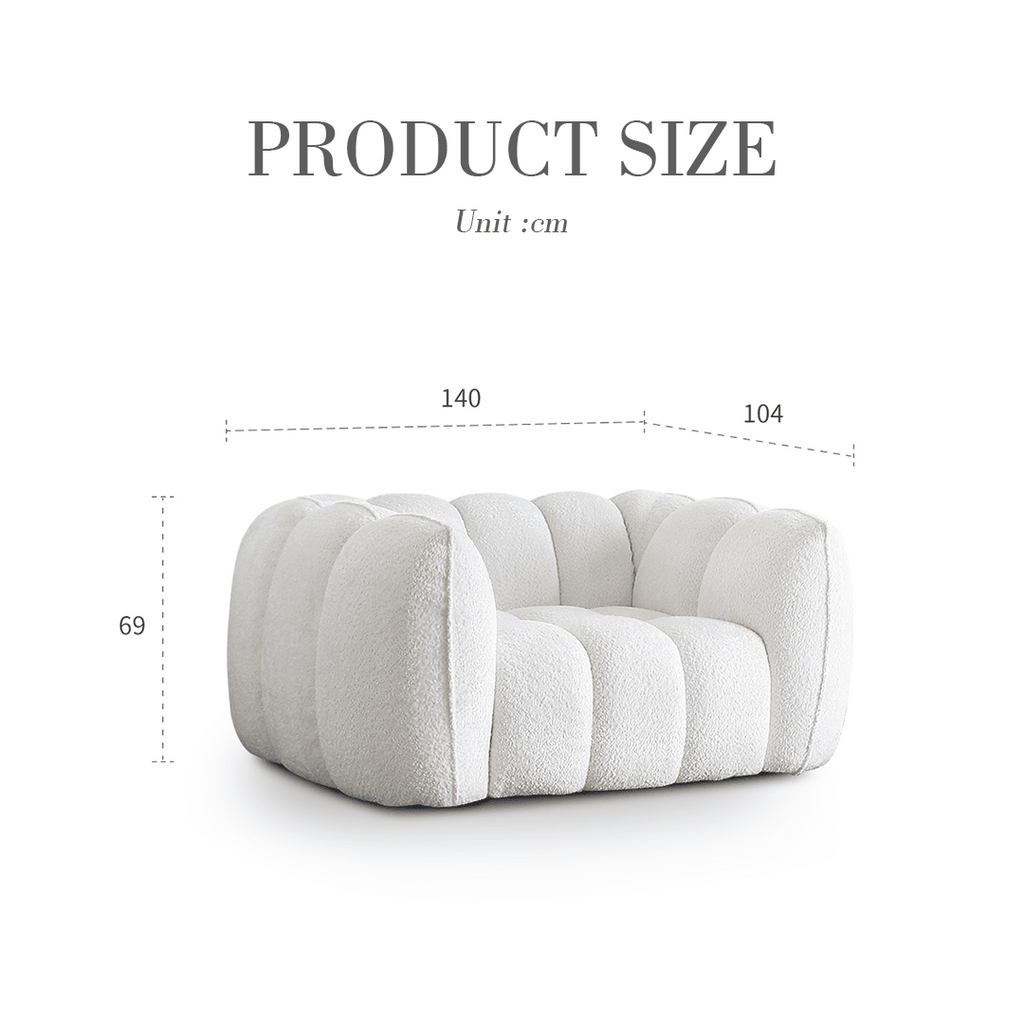 Oxley Pumpkin Single Seater Sofa, Armchair, White - Miola