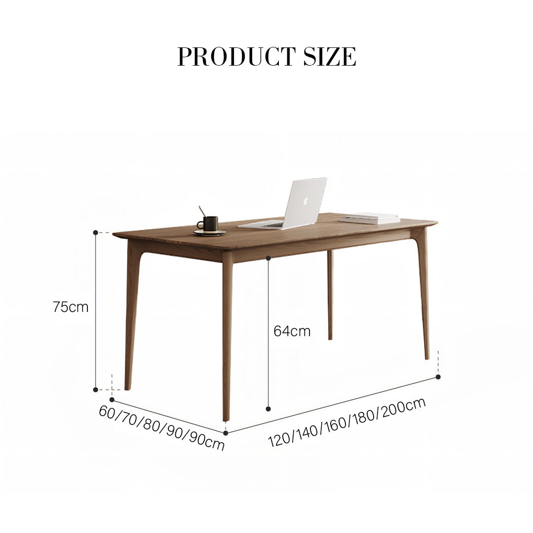 Mei Office Desk, Solid Wood, Ash Wood - Miola