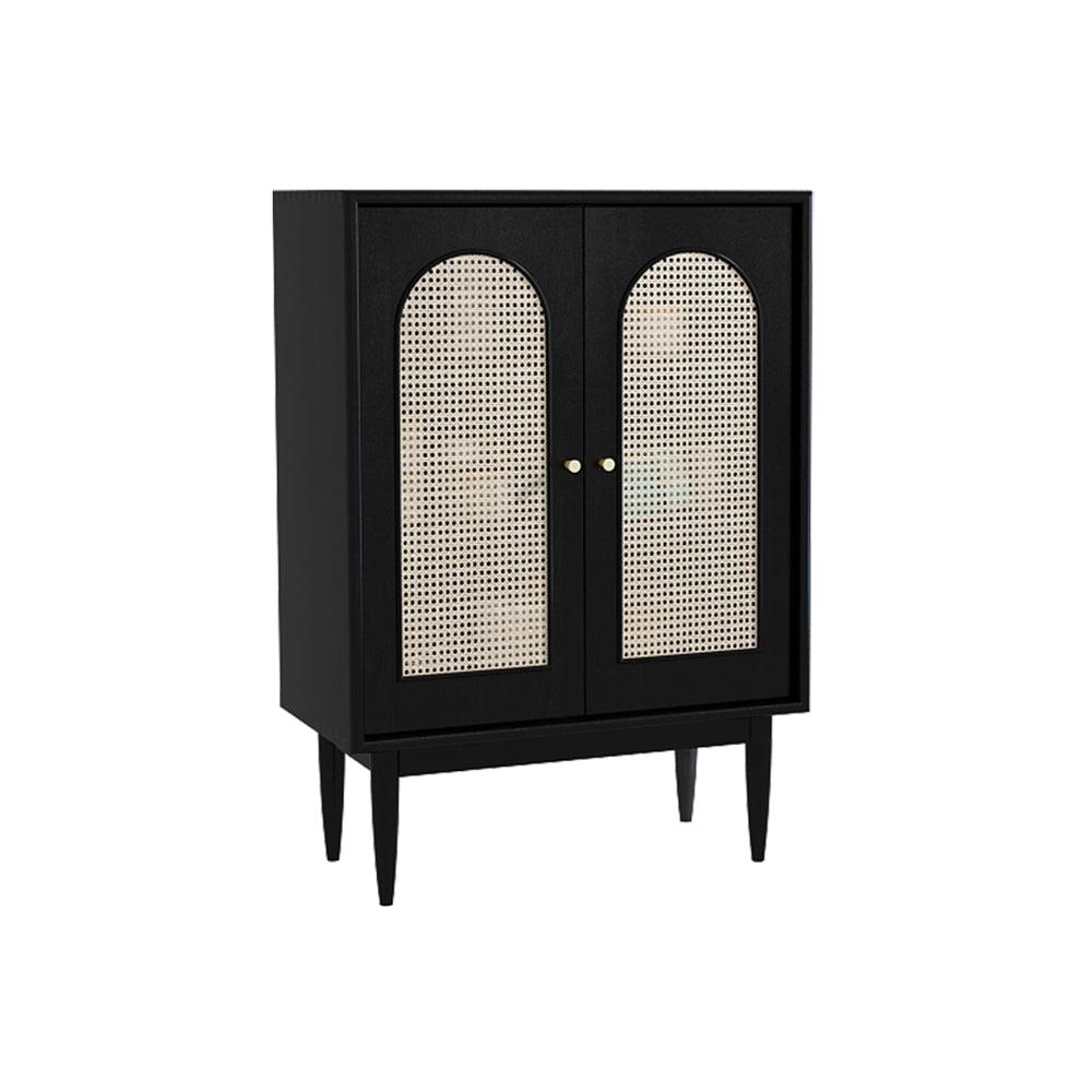 Neema Sideboard, Side Cabinet, Black & Rattan - Miola