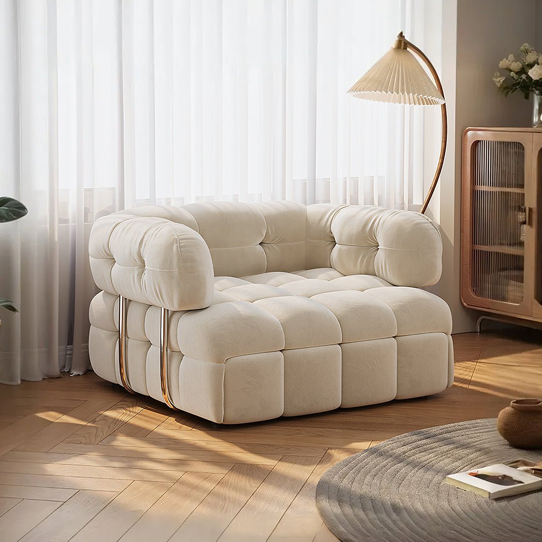 Rojas Single Sofa Bed, Armchair Sofa Bed, Cream - Miola
