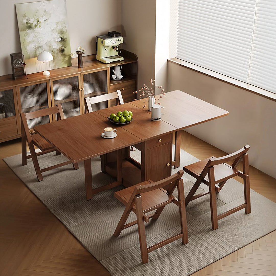 Salgado Folding Dining Table With Storage, Solid Wood - Miola