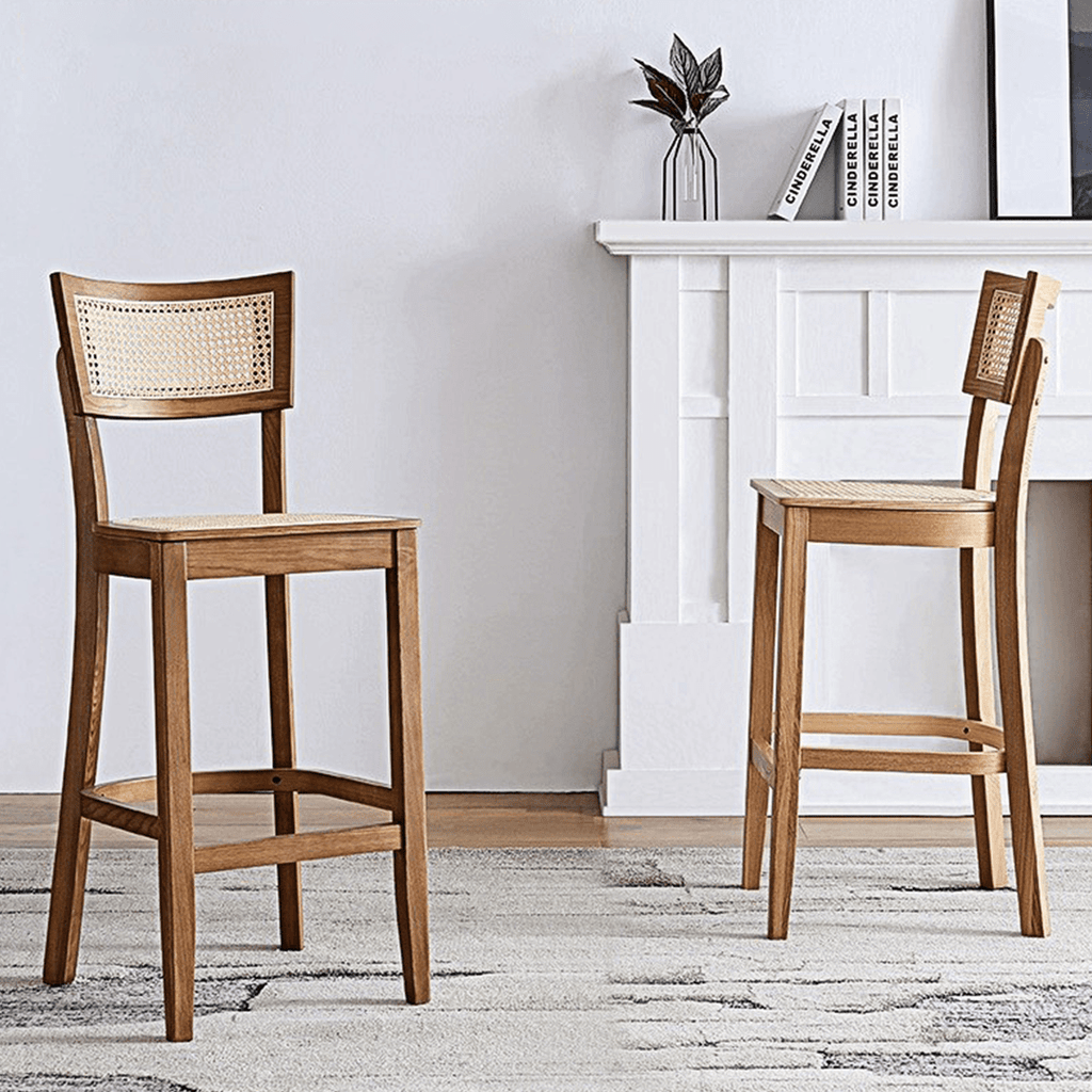 Rico Bar Chair, Rattan & Solid Wood - Miola